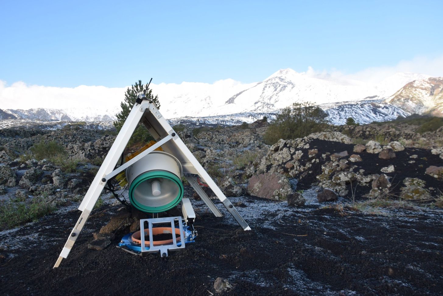 The fixed-automatic accumulation chamber installed on Mt. Etna - Sicily for soil CO2 flux measurements