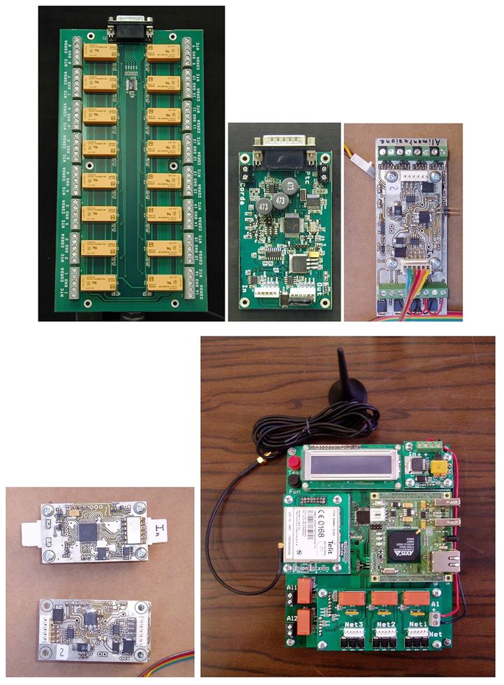 Condizionatori di segnale per corde vibranti, multiplexer, voltmetri, clinometri e Data – Logger progettati e realizzati presso il laboratorio IGG CNR, utilizzati per la realizzazione di impianti di monitoraggio operanti in automatico 