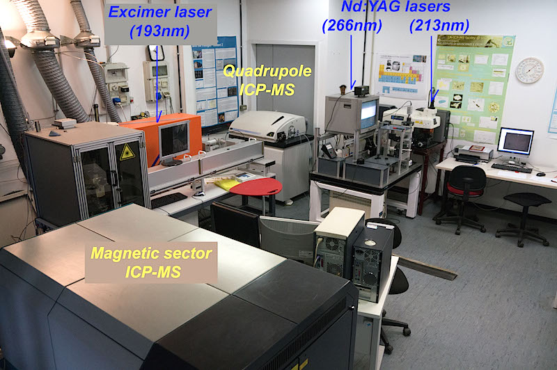 Panoramica del laboratorio di LA-ICP-MS di Pavia